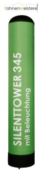 Preview: Silenttower mit Beleuchtung Ersatzdruck für Werbesäule mit einer Höhe von 345 cm und einem Durchmesser von 60cm.