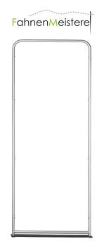 ZIPPER-Wall Banner Gestelle der Größe 100er aus robusten, eloxierten Aluminiumstangen, die mittels Sicherheitsklickverbindern zur Zipper-Wall-Banner verbunden werden.