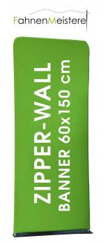 Preview: ZIPPER-Wall Banner Größe 60 x 150 cm in der Frontansicht