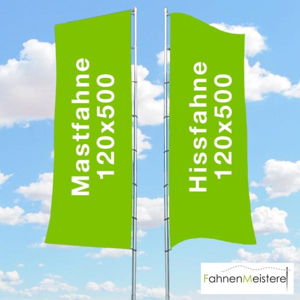 120 x 500 cm Mastfahne und Hissfahne für alle gängigen Mastarten.