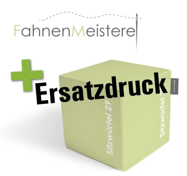 Sitzwürfel 29x29cm Größe - Öko Tex-zertifizierten Kern. Mit Sublimationsdruck, B1, waschbar und UV-beständig.